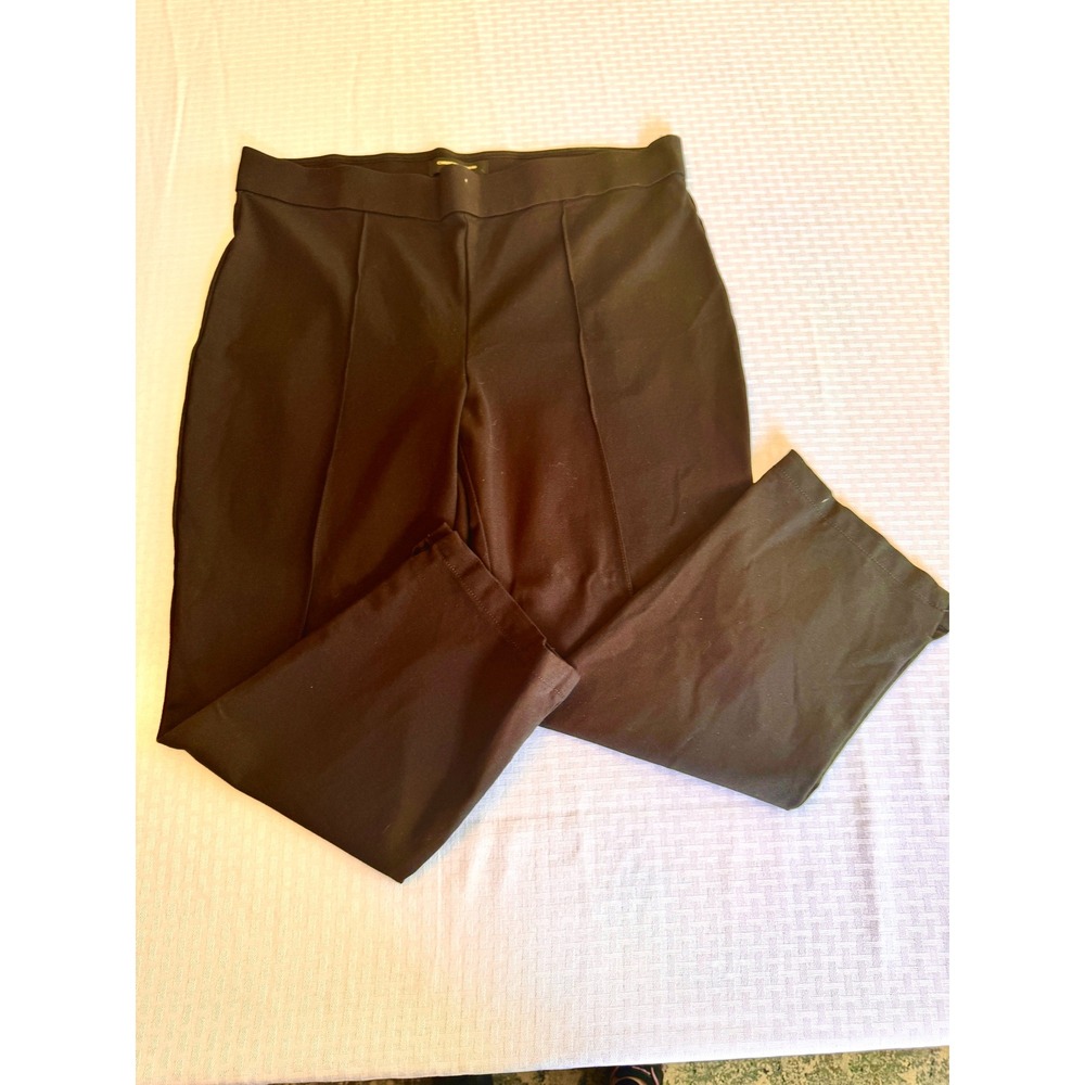 Christian Siriano New York Black Pintuck Stretch Pants XXL Average High Rise